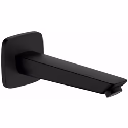 Bec de baignoire couleur : noir mat longueur du bec 195 mm longueur totale 206 mm rosace de recouvrement carrée 79 x 79 mm dé ...