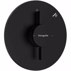 Robinetterie encastrée DuoTurn S, pour 1 sortie finition : noir mat rosace de recouvrement Ø 155 mm rosette réglable à +/- 3° ...