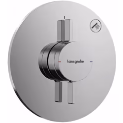 Robinetterie encastrée DuoTurn S, pour 1 sortie finition chrome rosace de recouvrement Ø 155 mm rosette réglable à +/- 3° prè ...