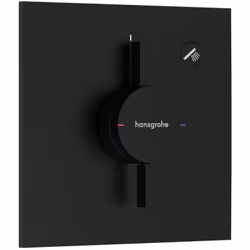 Robinetterie encastrée DuoTurn E, pour 1 sortie finition : noir mat rosace de recouvrement 155 x 155 x 7 mm rosette réglable  ...