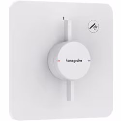 Robinetterie encastrée DuoTurn Q, pour 1 sortie couleur: blanc mat rosace de recouvrement 155 x 155 x 7 mm rosette réglable à ...