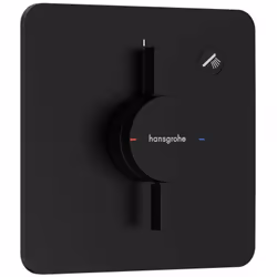 Robinetterie encastrée DuoTurn Q, pour 1 sortie finition : noir mat rosace de recouvrement 155 x 155 x 7 mm rosette réglable  ...