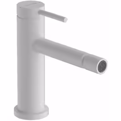 Mitigeur de bidet à levier avec garniture de vidage couleur blanc mat hauteur du robinet : 148 mm longueur du bec : 148 mm zo ...