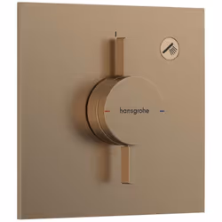 Robinetterie encastrée DuoTurn E, pour 1 sortie finition : bronze brossé rosace de recouvrement 155 x 155 x 7 mm rosette régl ...