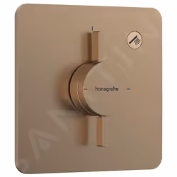 Robinetterie encastrée DuoTurn Q, pour 1 sortie finition : bronze brossé rosace de recouvrement 155 x 155 x 7 mm rosette régl ...
