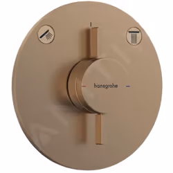Robinetterie encastrée DuoTurn S,pour 2 sorties finition : bronze brossé rosace de recouvrement Ø 155 mm rosette réglable à + ...