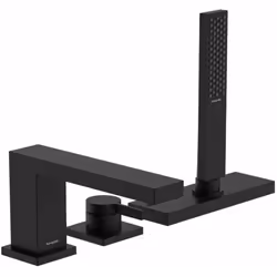 Mitigeur de baignoire, 3 trous, sans corps couleur : noir mat longueur du bec : 206 mm installation 3 trous rosettes de couve ...
