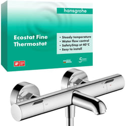 Hansgrohe - Ecostat Fine thermostat de baignoire, saillie 177mm,