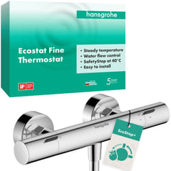 Hansgrohe - Ecostat Fine Thermostat de douche, apparent, 1