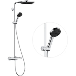 Hansgrohe - Pulsify s Puro - Set de douche avec thermostat, diamètre 26 cm, 3 jets, EcoSmart, chrome 24237000