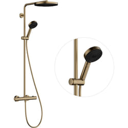 Hansgrohe - Pulsify s Puro Colonne de douche 260 1jet avec mitigeur thermostatique Ecostat Fine et douchette 3jet Bronze brossé