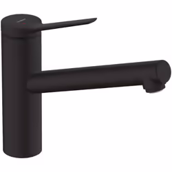 Robinet de cuisine 150, CoolStart, EcoSelection finition : noir mat CoolStart - économie d'eau chaude, eau froide en position ...