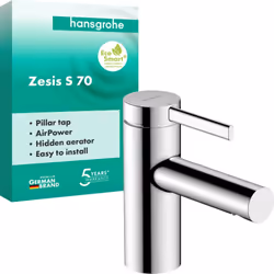 hansgrohe Zesis S 1 x robinets d'eau froide 70 avec poignée à levier pour eau froide ou prémélangée sans garniture de vidage  ...