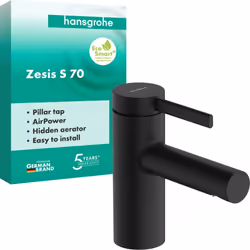 hansgrohe Zesis S 1 x robinets d'eau froide 70 avec poignée à levier pour eau froide ou prémélangée sans garniture de vidage  ...