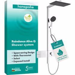 hansgrohe Raindance Alive Q 1 x système de douche 210/340 1jet EcoSmart avec ShowerSelect Comfort se compose de : douche de t ...