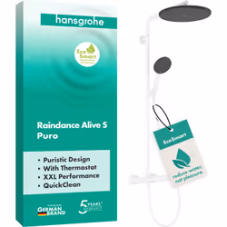 hansgrohe Raindance Alive S PURO 1 x système de douche 300 1jet EcoSmart avec élément Ecostat se compose de : douche de tête, ...