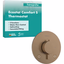 hansgrohe Ecostat Comfort S 1 x thermostat encastré 2 consommateurs Régulation de la température et du volume cartouche therm ...