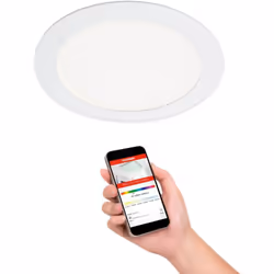 INSERT INSERT METAL METAL / BLANC CLUE CLUS METALE / BLANC CLURS 1 X LED 12W 1,200LM K - 6.500K, adapte aiOS et Android, peut ...
