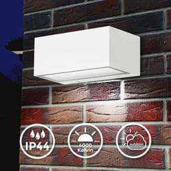 Telefunken - Applique murale d'extérieur led Up- & Downlight 18x7x9cm - 1-flamme - applique murale maison façade métal-verre IP44 12W 1300lm 4.000K