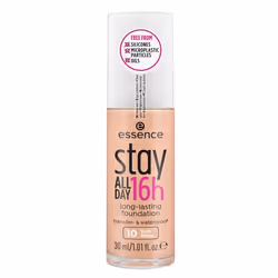 Essence stay ALL DAY 16h long-lasting Foundation 10 Soft Beige 30ml, Flacon pompe, Crème, Lissage, Beige, Soft Beige, 30 ml