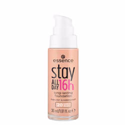 Essence stay ALL DAY 16h long-lasting Foundation 20 Soft Nude 30ml, Flacon pompe, Crème, Lissage, Beige, Soft Nude, 30 ml