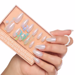 Essence what the fake! PRESS ON NAIL Ongles des mains Blanc Monochromatique 12 pièce(s) Boîte - Vue supplémentaire 5