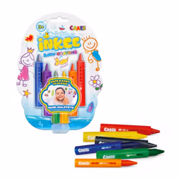 CRAZE INKEE - Bath Crayons, 6 pièce(s), Bleu, Vert, Orange, Violet, Rouge, Jaune, Multicolore, Rond, 3 an(s), Garçon/Fille