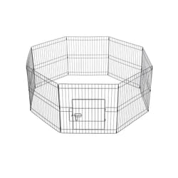 Yaheetech - 8 Panneaux Parc Enclos Pliant pour Chiens Chiots Petit Animaux Extérieur Interieur 61cm Clôture Grille en Métal avec Porte