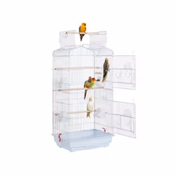 Description générale Cette cage à oiseaux est conçue en fer et plastique avec une finition en peinture de poudre, offrant une ...