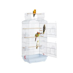 Yaheetech - Cage Oiseaux Volière pour Canaries Perruche Calopsitte 46 x 36 x 92 cm Blanc