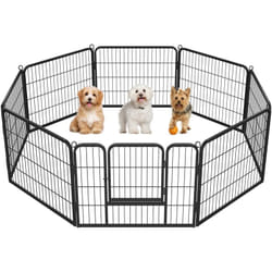 Yaheetech - Parc pour Chien 8 Panneaux Enclos Chien Chiot Lapin Canard Petit Animale de Compagnie avec Porte Cage pour Chien Interieur Exterieur 80 x