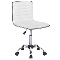 Chaise de Bureau à Dossier Bas Fauteuil de Travail à Roulettes, Chaise pour Ordinateur, Assise Réglable, Sans Accoudoir, Max.120 kg, 48,5 x 48,5 x