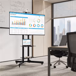 Description générale Support TV mobile en métal, idéal pour un usage professionnel (bureau, salle de réunion, salons) ou priv ...