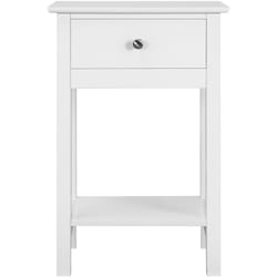 Table de Chevet Bout de Canapé Table d'Appoint avec 1 tiroir et 1 étagère de Rangement 40x30x60 cm Blanc pour Entrée Chambre Salon - Yaheetech