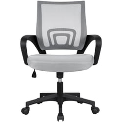 Yaheetech - Chaise de Bureau Ergonomique à Hauteur Réglable Fauteuil de Bureau Inclinable Siège et Base Plus Larges avec roulettes Pivotantes Gris