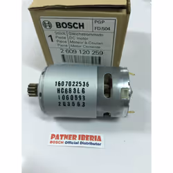Référence : Moteur à courant continu 2609120259 pour GSR 12-2 Remplacement Il s’agit d’une pièce de rechange d’origine BOSCH  ...