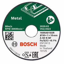Bosch 1 600 A01 S5Y, Disque de coupe, Moyeu plat, Bosch, 1 cm, 5 cm, Easy Cut&amp;Grind