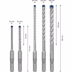 Ensemble de forets pour béton Bosch SDS-plus-7X; 5/6/6/8/10 mm; 5 unités