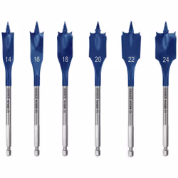 Foret de forme à plumes pour le bois Bosch 2608900332; 14/16/18/20/22/24 mm; 6 unités