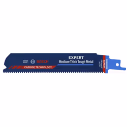 Bosch EXPERT ‘MEDIUM-THICK TOUGH METAL’ S 955 HHM, Lames de scie sabre, Tuyau, Acier, Acier fin au carbone, Bleu, Rouge, Blan ...