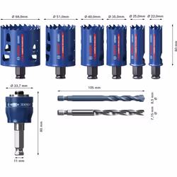 Ensemble de scies à chantourner Bosch 2608900446; 22-68 mm; 9 unités