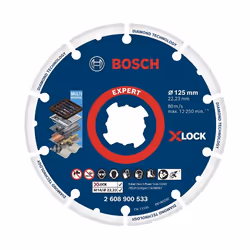 Bosch 2 608 900 533, Disque de coupe, Moyeu plat, Acier inoxydable, Acier, Bosch, 2,22 cm, 12,5 cm