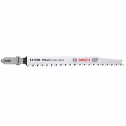 Bosch EXPERT ‘WOOD 2-SIDE CLEAN’ T 308 B, Lames de scie sauteuse, Bois dur, Contre-plaqué, Acier fin au carbone, Noir, Acier ...