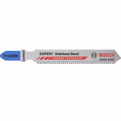 Bosch Expert T118 EHM, Lames de scie sauteuse, Plaque d'acier inoxydable (fine), Carbone, Acier inoxydable, 1,4 mm, 5 mm