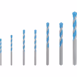 Bosch 2 608 900 647, Perceuse, Mèche à centrer, Béton, Carrelage doux, Tige cylindrique, Bleu, Gris, 7 pièce(s)
