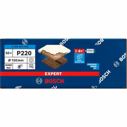 BOSCH 2608900703 Expert M480 Grille de broyage pour ponceuse orbitale aléatoire de 150 mm G 220 50pcs. Extraction de la pouss ...