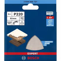 Abrasif maillé Bosch M480; 93 mm; P220; 5 unités