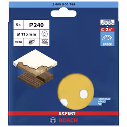Papier de sable Bosch EXPERT C470 115 mm; K240; 5 unités - Vue supplémentaire 4