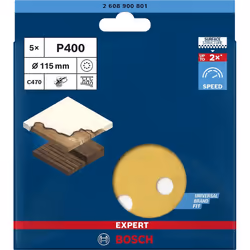Papier de sable Bosch C470; 115 mm; K400; 5 unités - Vue supplémentaire 4