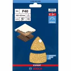 Papier de sable Bosch C470; 102x62/93 mm; K40; 10 unités - Vue supplémentaire 4